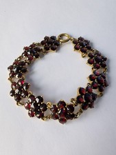 Vintage Granat Armband 6k 250 Norm Gold Böhmische Granat 18,42 Gramm 