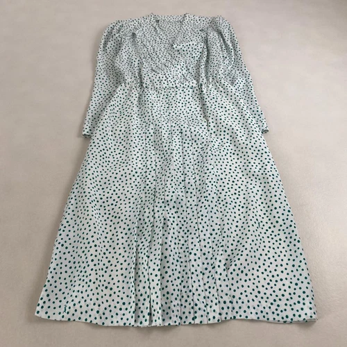 SAINT LAURENT (YSL) Abito Yves Saint Laurent lungo modello a pois logo segno plissettato