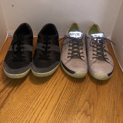 (2) Pair Ecco sz 45 (11-11.5 US) Gray / Black  Gore-tex Spikeless Golf Shoes.