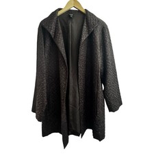 Eileen Fisher 100% Tussah Silk Brown Jacket T...