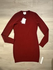 NWT Reformation Walker Crimson Red Burgundy Cashmere Crew Sweater Dress L
