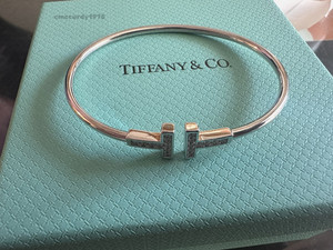 NUOVO. Bracciale in oro rosa con diamanti TlfannyCoTWire misura media