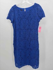 Pre-Owned Talbots Blue Size 8 Knee Length Short Sleeve Dress
