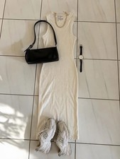 Damen Strickkleid S/M beige lang Bodycon ärm...