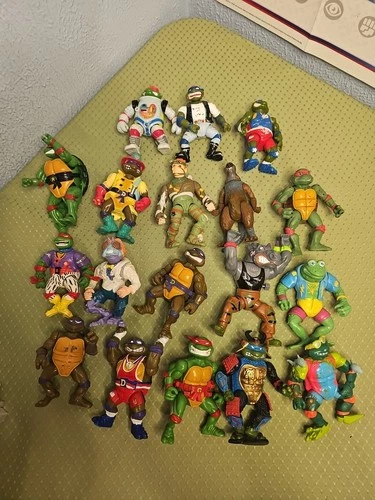 18 TMNT Lot Vintage Teenage Mutant Ninja Turtles Action Figures