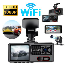 4K Dual Lens Car DVR Camera Dash Cam Front/Rear/Inside Video Recorder G-Sensor