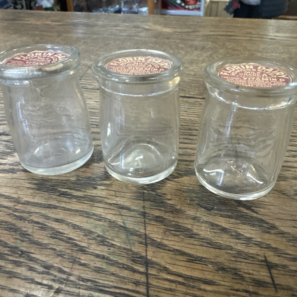 Лот из 3 флориновых молочных/молочных вставок и сливочных бутылок Wabasha Minnesota - Изображение 3 из 4