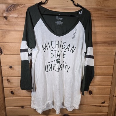 Pressbox Royce Michigan State University Long Sleeve Shirt Juniors 2XL XXL NWT