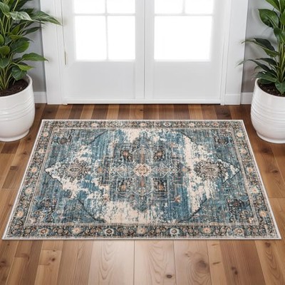  2x3 Area Rugs Indoor - Large Boho Rugs for Living Room Stain Resistant Carpet 