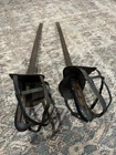Antique Pair Metal Swords Civil War Era Vintage Sword Metal Cage Wood Handle