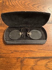 Antique Pince-Nez Eyeglasses w/Case 1880-1920