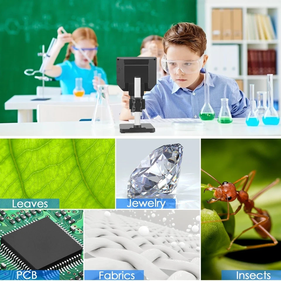 ✅Microscope Numérique 4.3'' LCD 1000X 1080P LED 2600mAh Photo Vidéo Portable - Photo 2/4