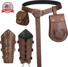 YESSA 4PCS Renaissance Accessories,Viking Renaissance Belt Pouch Coin Purse Leat