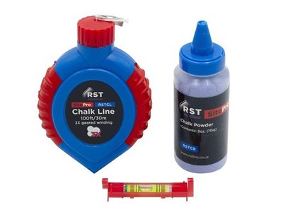 R.S.T. Kreidemarkierung & Box-Set 30m 3x Ausgerichtet Wicklung System ABS Kasten