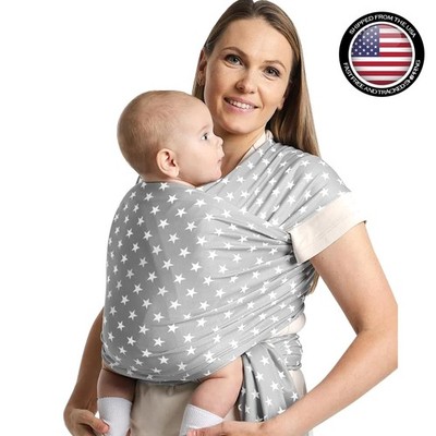 Fashionable Stretchy Baby Wrap Carrier - Comfortable Hands-Free Sling for Moms