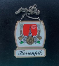 Zapfhahnschild " Ulmer Herrenpilz ", mit Kette.