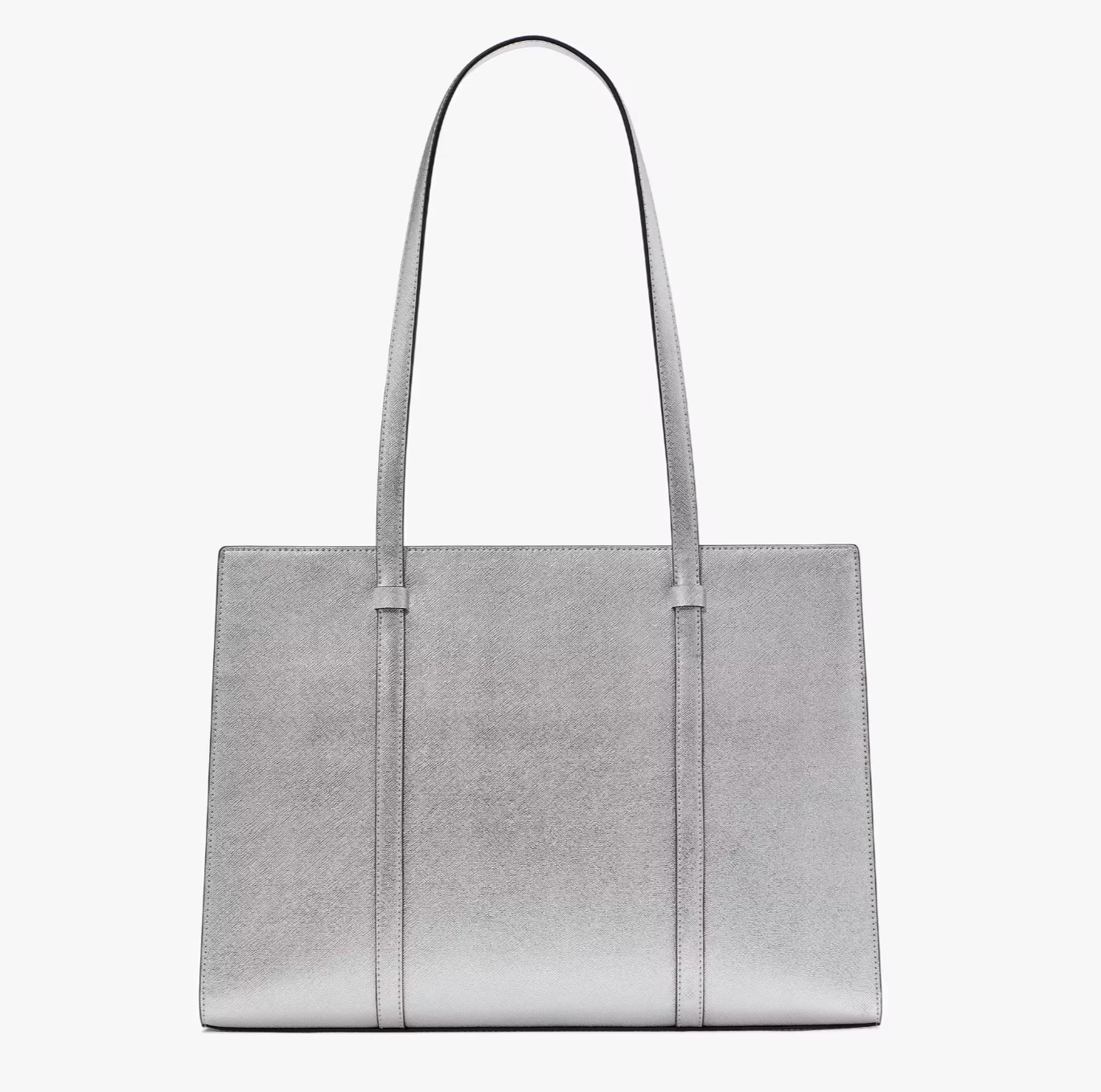 Nuova borsa grande Kate Spade Kenzie metallizzata luce lunare con sacchetto antipolvere