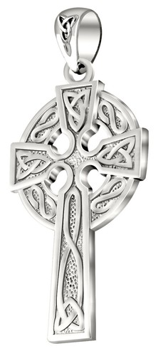 Pendentif Croix Celtique Argent 925 - Sculpté - Cadeau Foi Baptême Communion