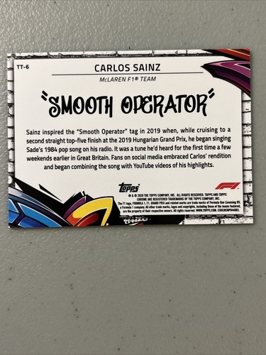 Inserto etichette pista Topps Chrome Formula 1 Carlos Sainz 2020 SP - Foto 2 di 2