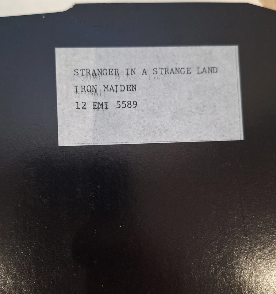 Iron Maiden TEST PRESSING Stranger in a Strange Land 12" White Label - Imagen 2 de 3