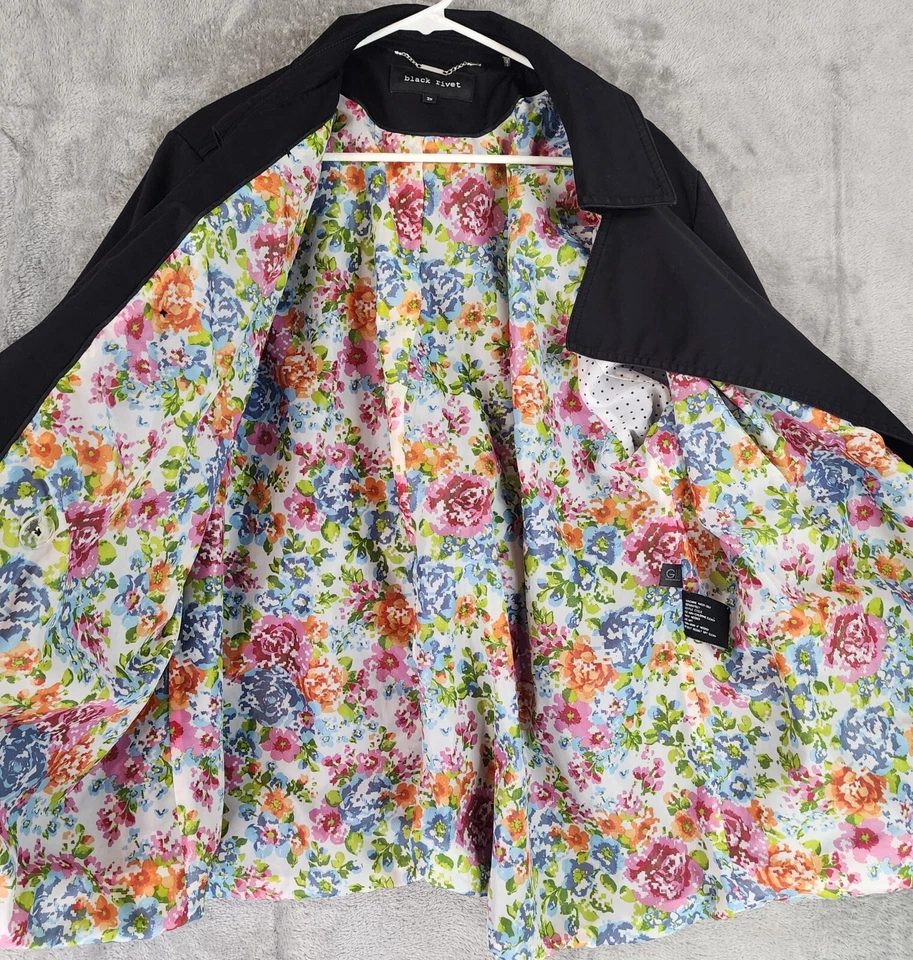 Black Rivet Jacket Womens 3X Large Black Retro Business Casual  Full Zip Coat - Image 3 of 4