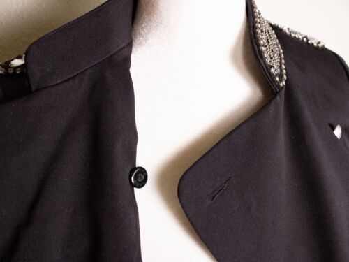 bebe - Black Sgt Pepper Military Style Jacket Embellished with Rhinestones - Picture 5 of 13