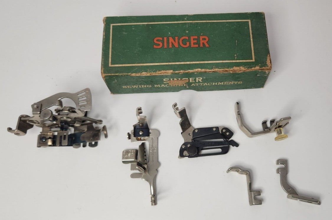 Vintage Singer Simanco Sewing Machine Parts with Attachments and Original Box 160623-image