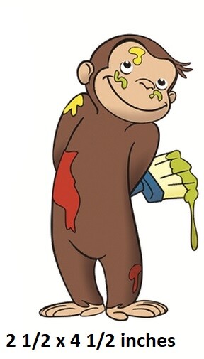 Curious George Wall Decal 9x8.5 Inch - Yellow Hat Monkey Removable Vinyl Sticker For Kids Room