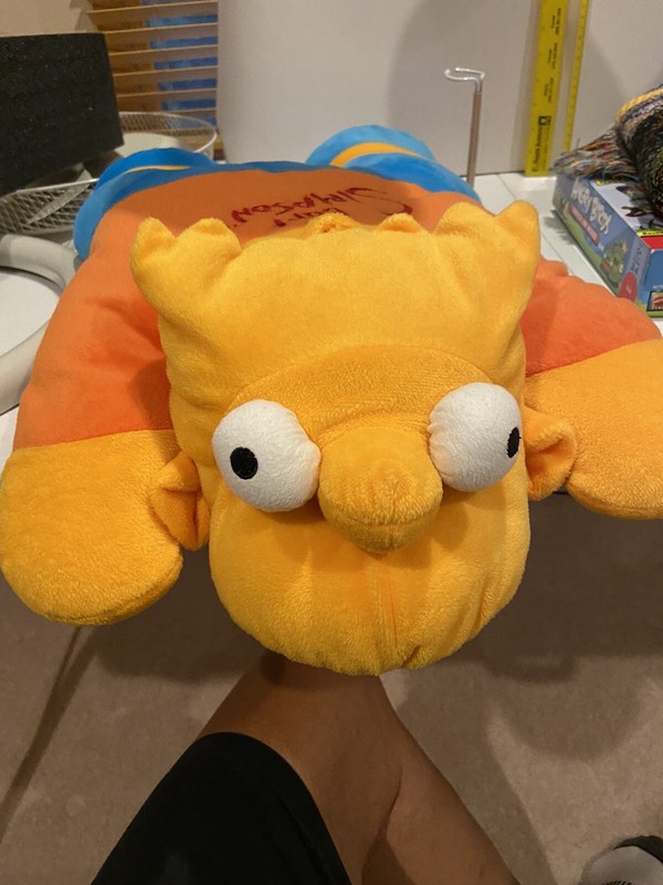The Simpsons - Vintage Bart Simpson Body Pillow Plush - HTF - Rare 24 x 15 x 6in
