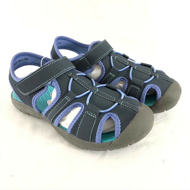 Rugged Outback Girls Sport Sandals Fisherman Closed Toe Gray Purple Size 2 | eBay