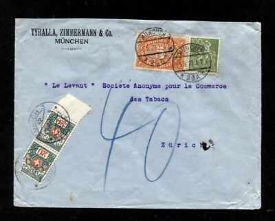 Dt. Rich 1922 - Infla Letter, Switzerland Pair 20 C. (#7654)