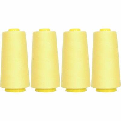 4 BIG CONES LEMON SERGER SEWING THREAD 2750 YD TEX 27 40S/2-THREADART