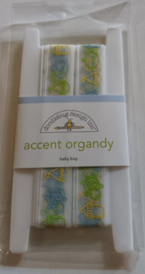 Doodlebug Ribbon Spool Accent Organdy Baby Boy Icons Blue Yellow Green ...