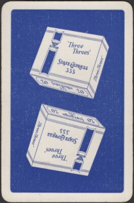 Playing Cards Single Card Old STATE EXPRESS 333 CIGARETTES Advertising  Tobacco D