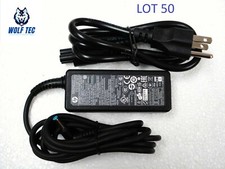 LOT 50 Genuine HP 45W BLUE TIP AC Adapter Charger 19.5V w/ Power Cord