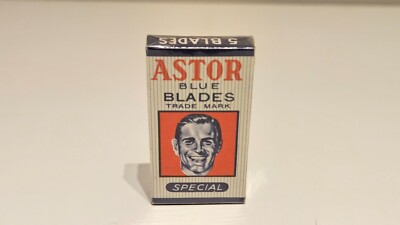 VINTAGE NOS GREECE UNOPENED RARE ONE PACK SAFETY RAZOR BLADES''ASTOR''BLUE SPECIAL