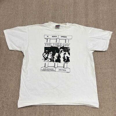 Vintage Rock Opera Shirt Mens XL White 1990s Music The Third Day