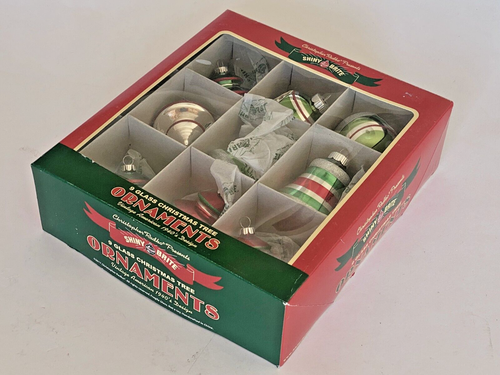 Vintage Christopher Radko Shiny Brite 9 Glas Christbaumschmuck MIB - Bild 2 von 4