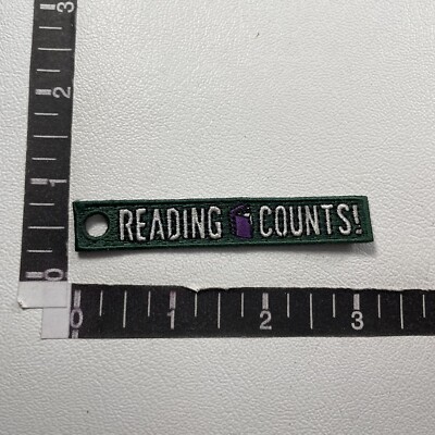 Version 2 Book READING COUNTS! Patch w/ Hole So Can Be Put On Keychain 19AH