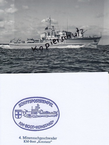 M 1081 KM-Boot KONSTANZ , nach ABC-Umbau, Bundesmarine, Foto mit Schiffstempel