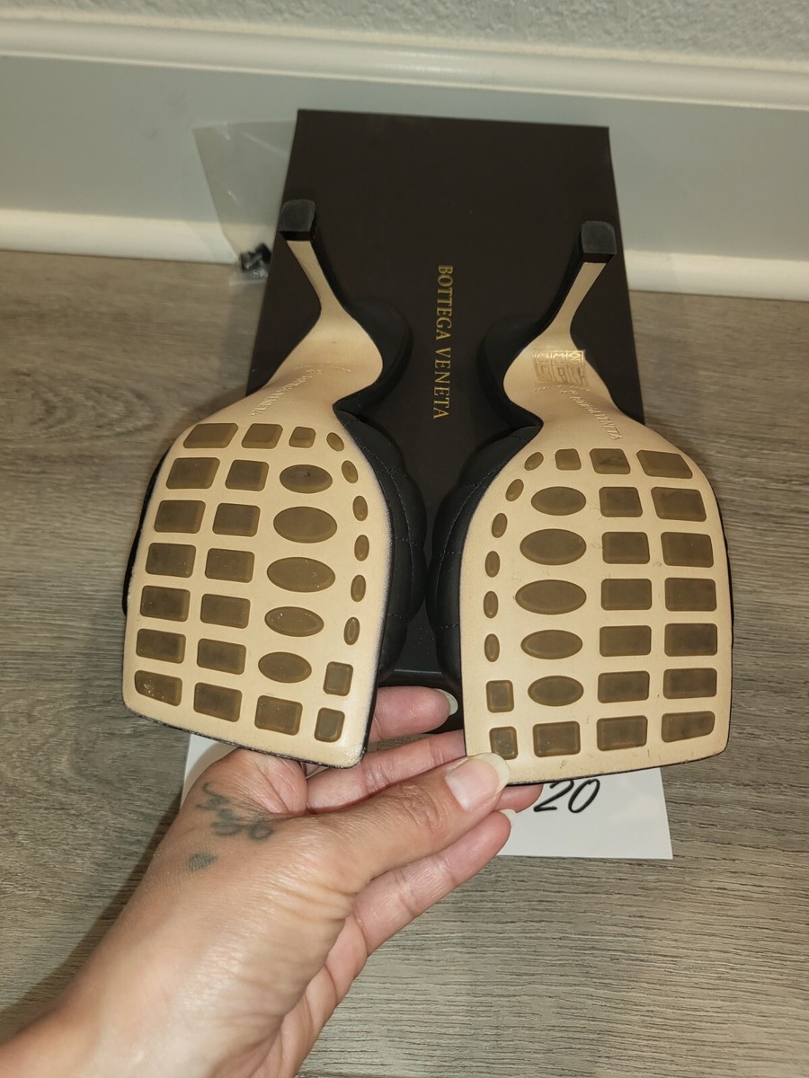 Bottega Veneta Black Quilted Slip On Heels Sandals Shoes EU Bottega Veneta Black Quilted Slip On Heels Sandals Shoes EU