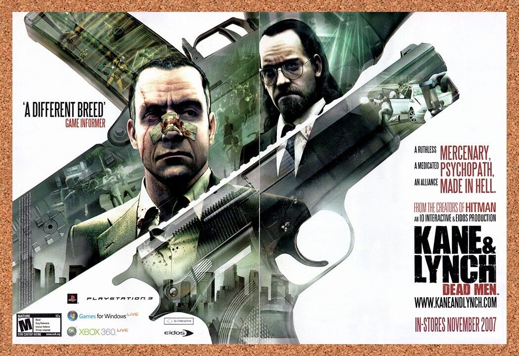 Kane & Lynch Dead Men PC Original 2006 Vintage Ad - Video Kane & Lynch Dead Men PC Original 2006 Vintage Ad - Video