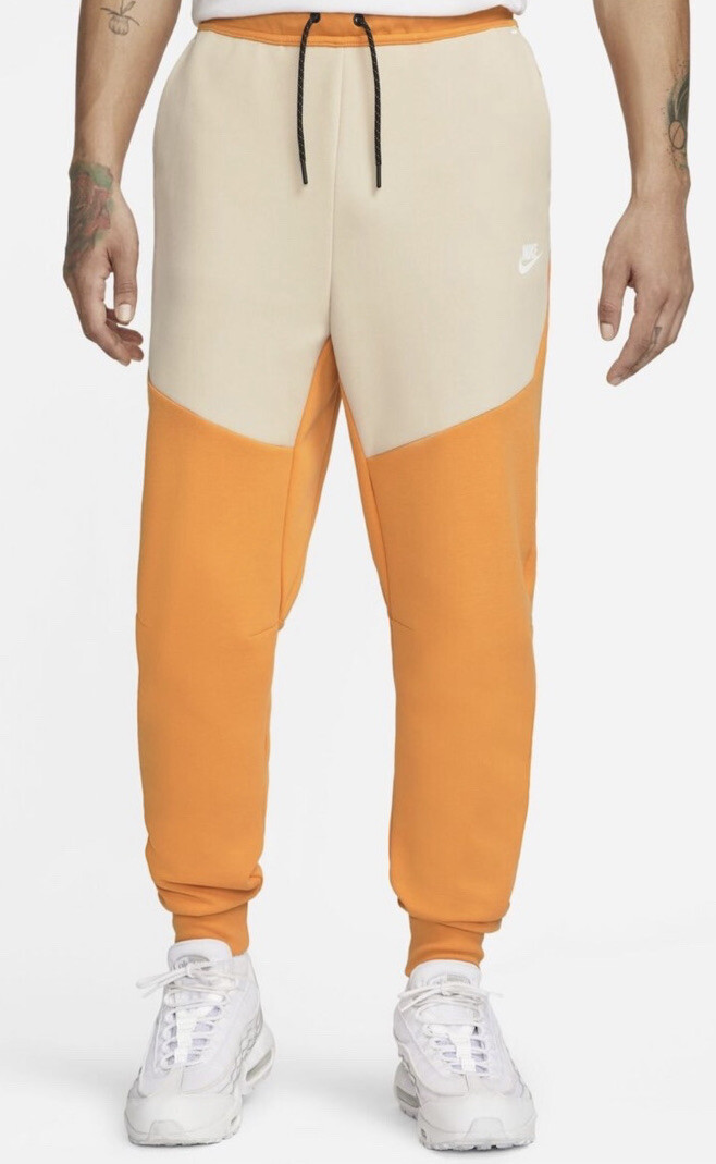 Nike Tech Fleece Mens Joggers Size M, XS SANDDRIFT Bottoms Pants Rare Colour image 4