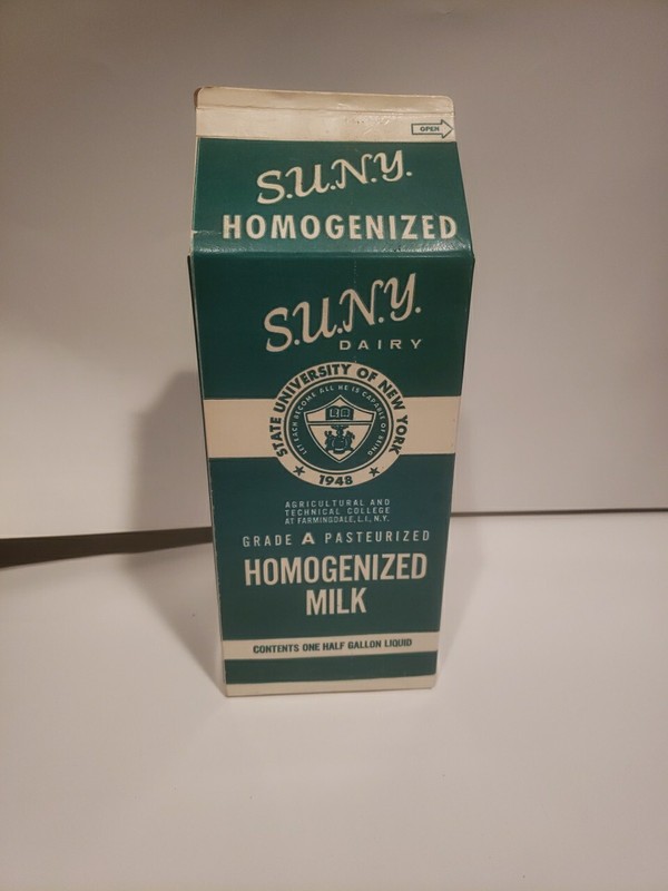 S.U.N.Y. Dairy - Half Gallon Cardboard Carton - Farmingdale, L.I., NY