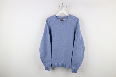 Vintage 90s Lands End Womens Large Faded Blank Cotton Knit Sweater 