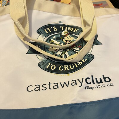 Disney Cruise Line Castaway Club Zippered Tote Bag It's Time To