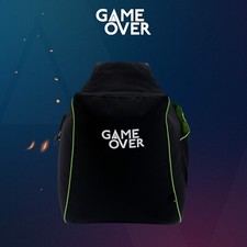 Game Over Lime Kids Gaming Bean Bag Chair Children Saddle Shape Beanbag Seat