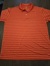 Champion Golf Men's Orange Striped Polo Shirt Size L