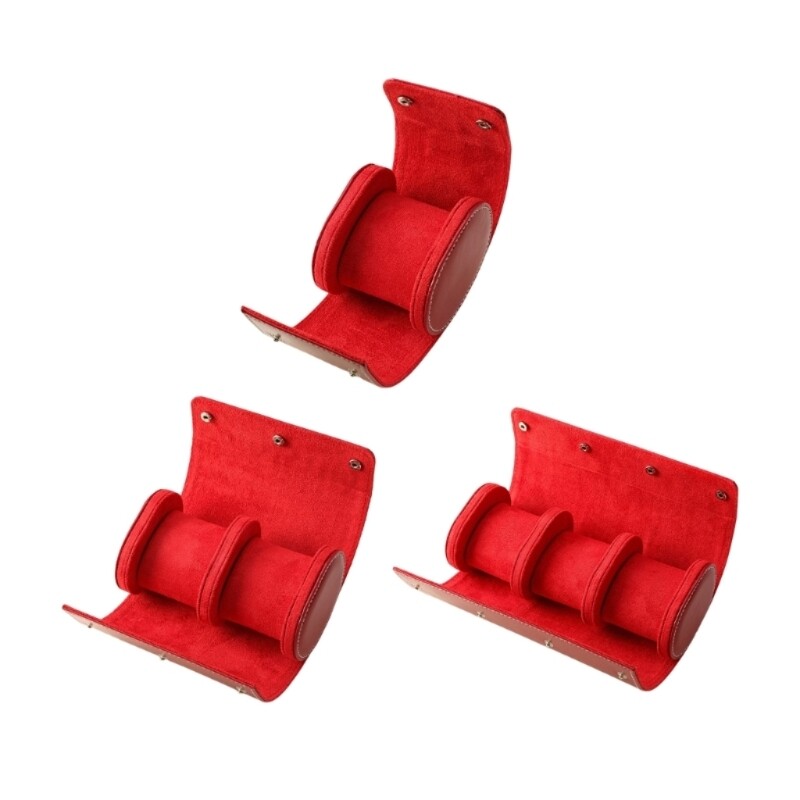 Leather Watch Roll Storage Case for Jewelry & Timepieces  -image