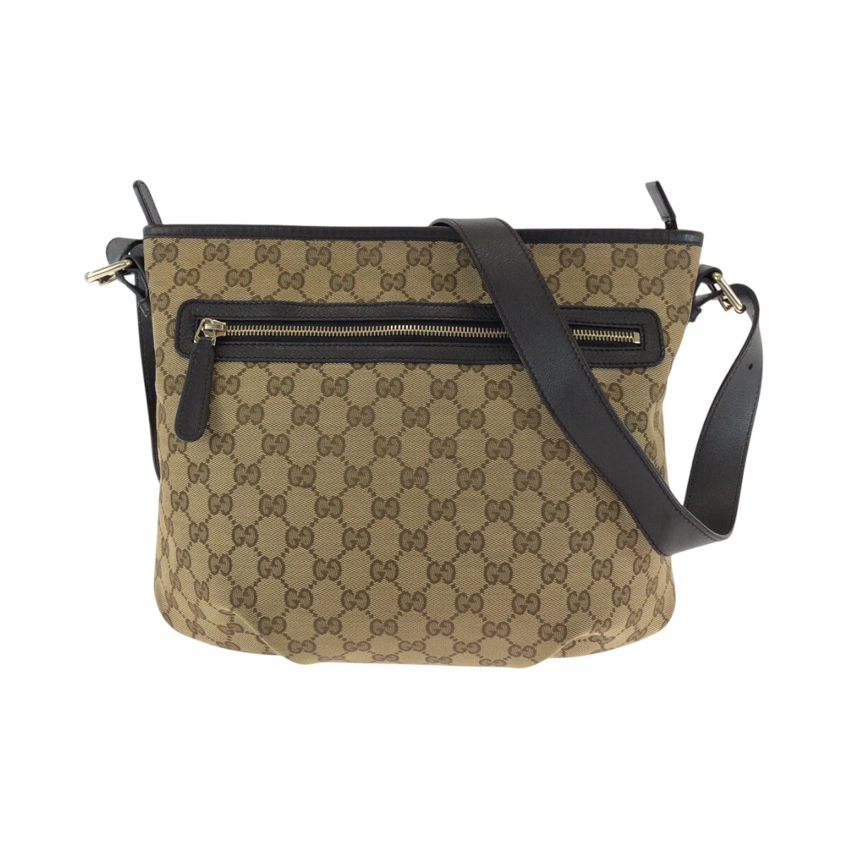 Sac bandoulière GUCCI 388930 marron foncé or quincaillerie GG toile GG